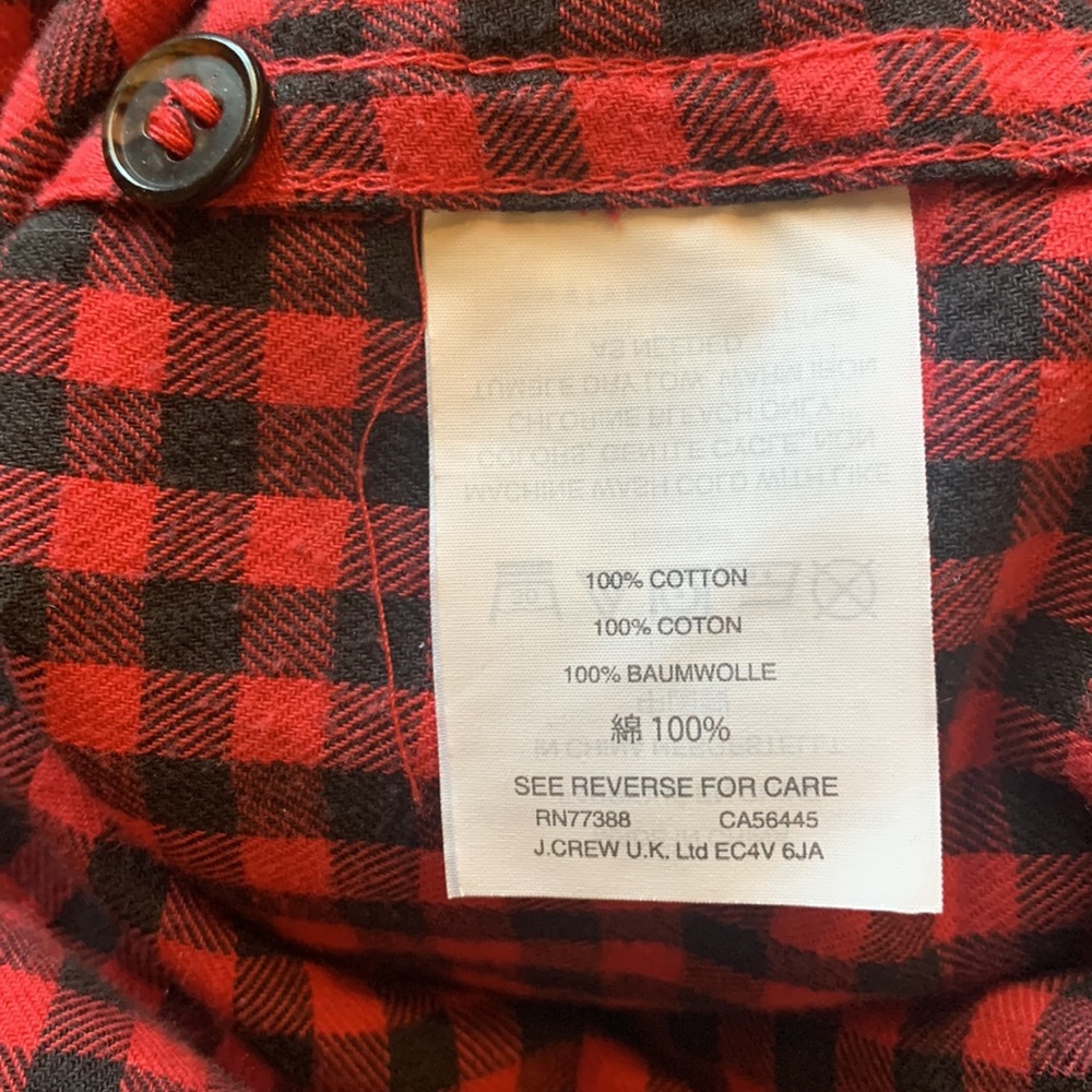 J.Crew Checked Flannel Button Down Size 14 - image 6